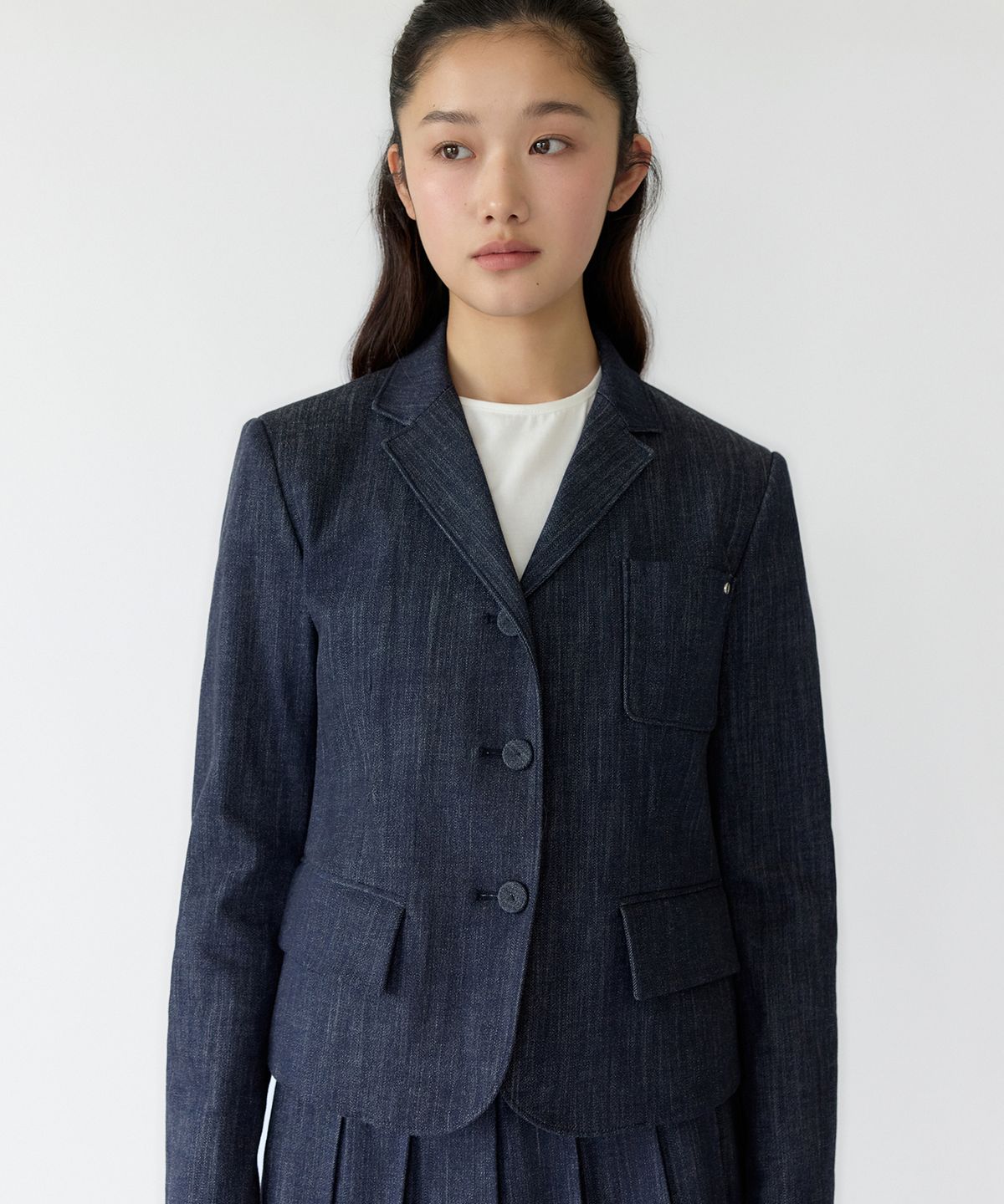 이보크에라(EVOKEERA) Non-Fade Slim Denim Jacket(Indigo Denim)
