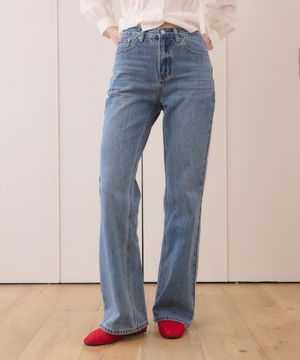 Silhouette boots cut denim pants - blue