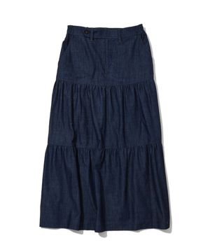 워시드 슬럽 데님 캉캉 스커트 인디고_FS2WS19F