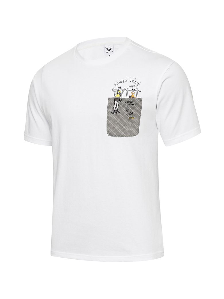 SNOW CARTOON (스노우 카툰) 남녀공용 포켓 반팔티_White YUM26229W2