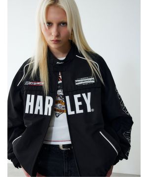 [ICONIC] 할리 모토 레이싱 자켓 블랙_HH16103004