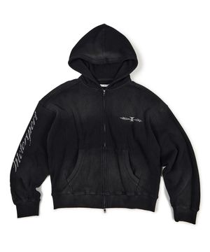 PHENOMENON WAFFLE HOOD ZIP UP (BLACK)