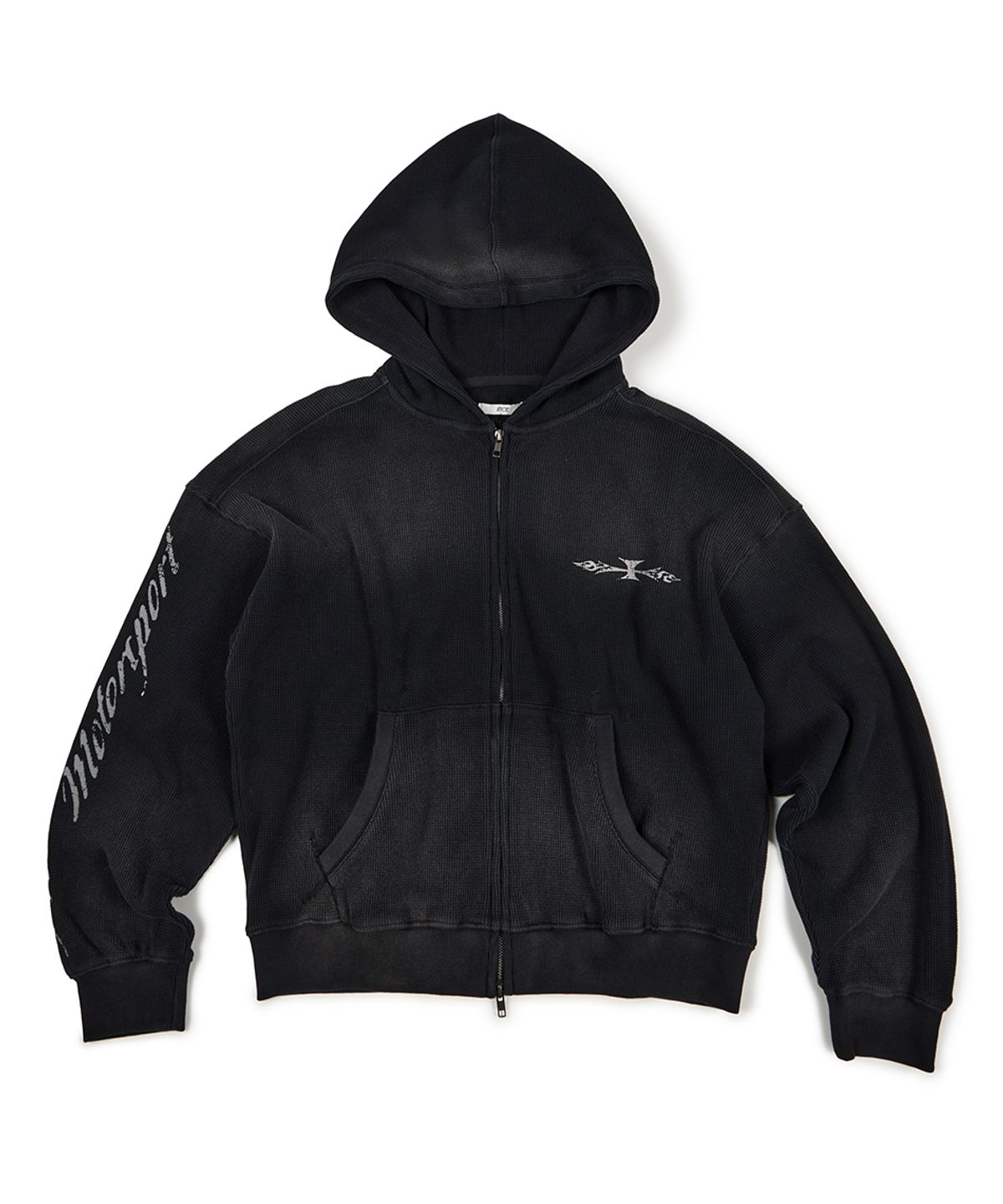 이티씨이(ETCE) PHENOMENON WAFFLE HOOD ZIP UP (BLACK)