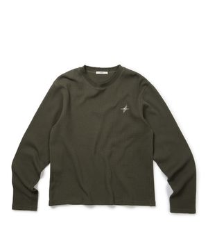 SIGNATURE LOGO WAFFLE L/S TEE (KHAKI)