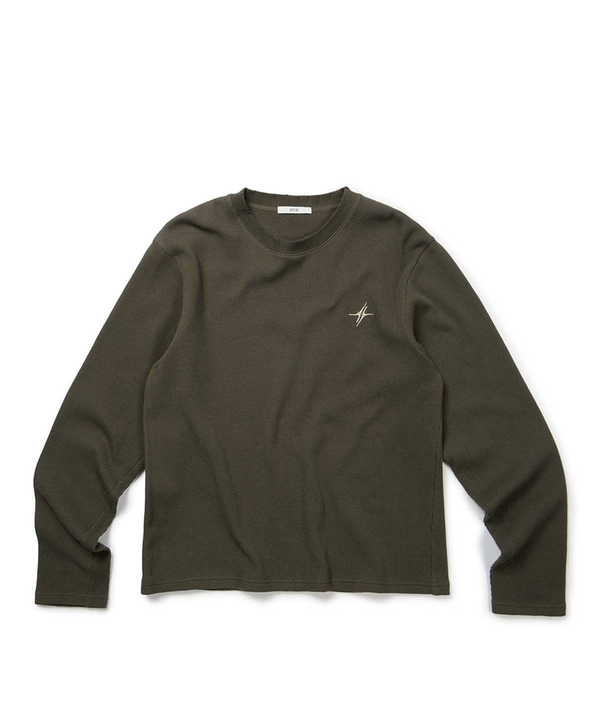 이티씨이(ETCE) SIGNATURE LOGO WAFFLE L/S TEE (KHAKI)