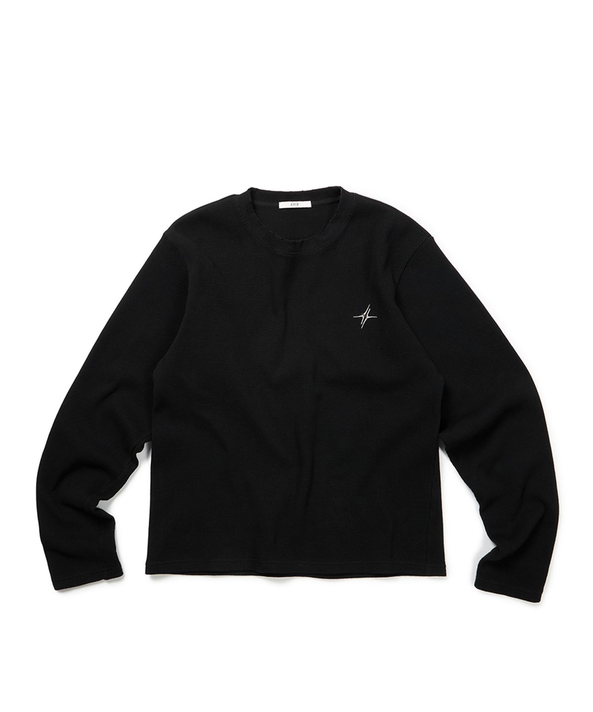 이티씨이(ETCE) SIGNATURE LOGO WAFFLE L/S TEE (BLACK)
