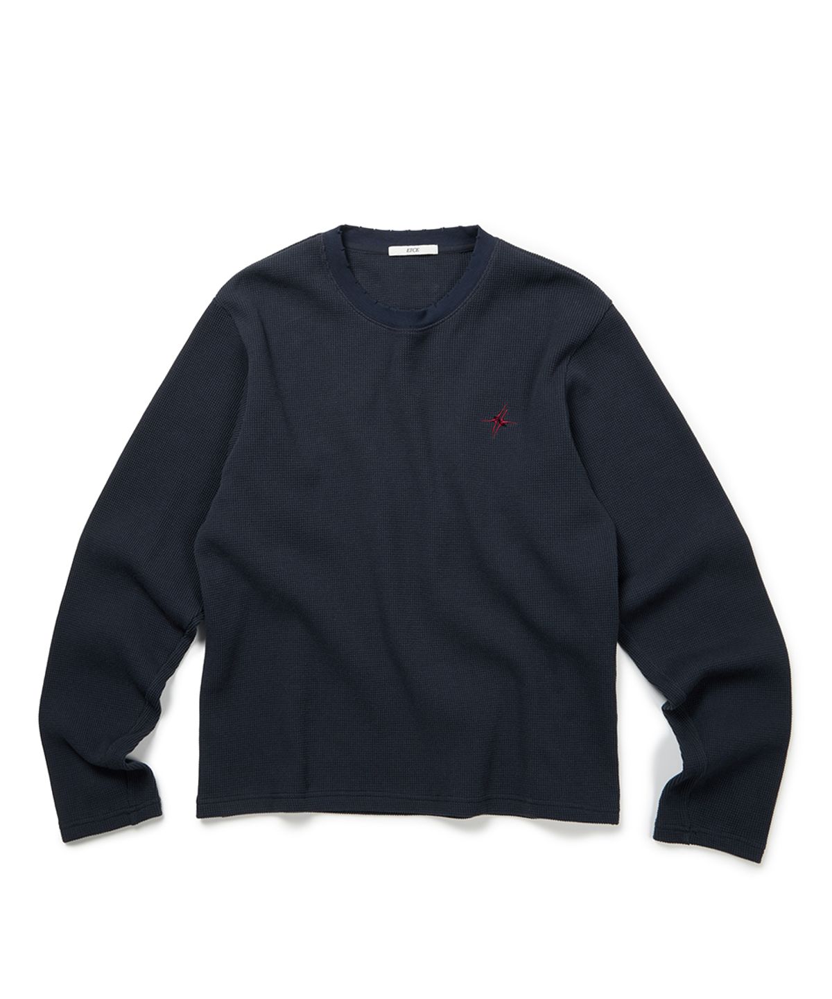 이티씨이(ETCE) SIGNATURE LOGO WAFFLE L/S TEE (NAVY)