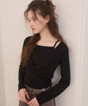 Soft touch mood wrap t shirts set - 3color