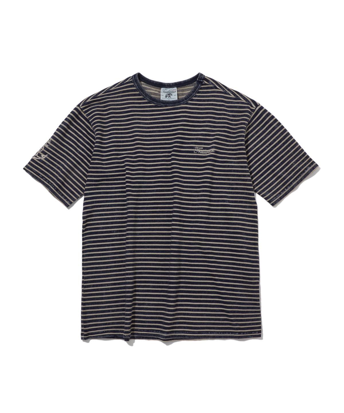 펜필드(PENFIELD) [TRAILWEAR]인디고 스트라이프 미니쭈리 마린자수 티셔츠 베이지_FS2KT15U