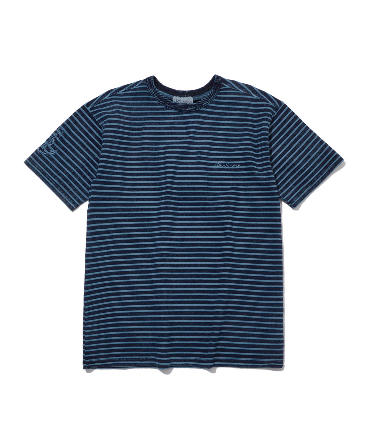 펜필드(PENFIELD) [TRAILWEAR]인디고 스트라이프 미니쭈리 마린자수 티셔츠 블루_FS2KT14U
