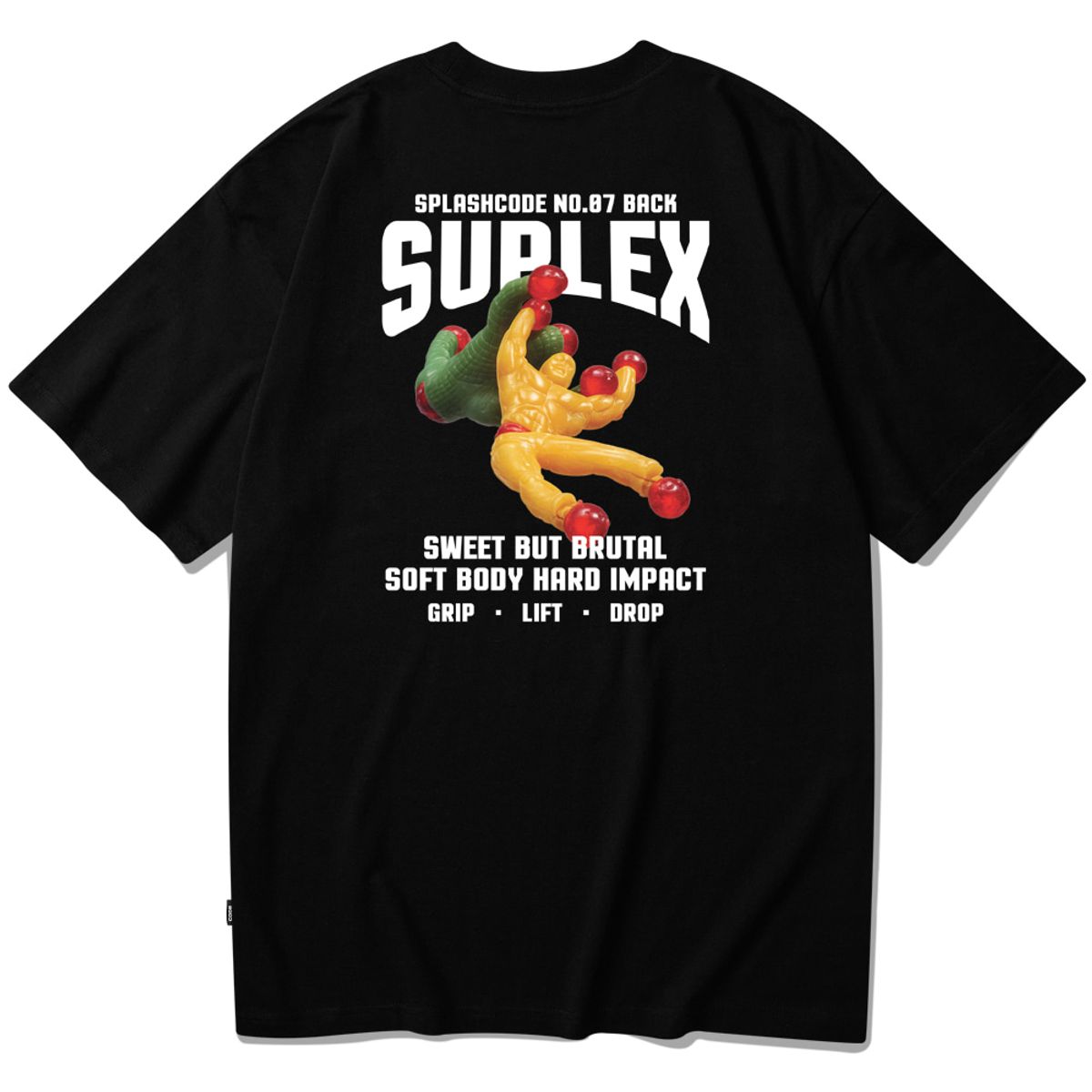 스플래시코드(SPLASHCODE) 반팔 티셔츠 블랙 - 백 수플렉스(Back Suplex)