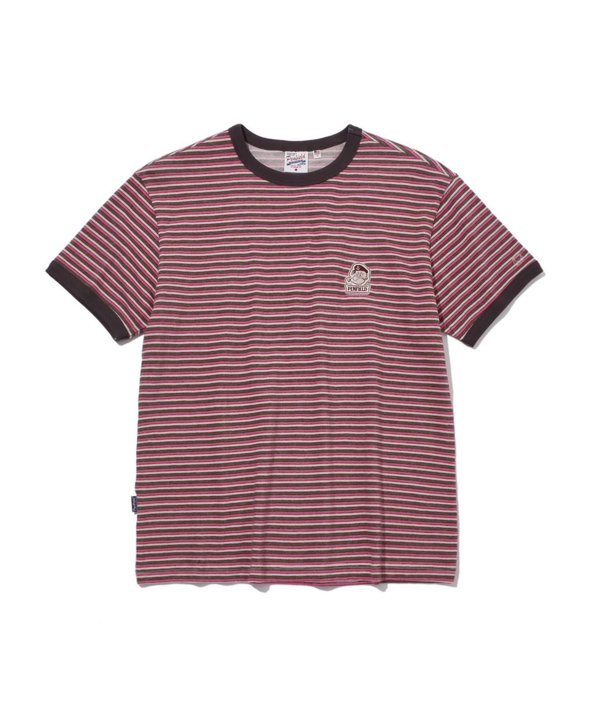 펜필드(PENFIELD) 와타나베 스트라이프 빈티지 시리즈 반팔 티셔츠 브라운_FS2KT70U