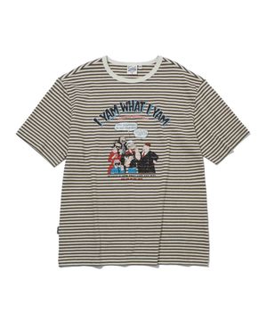 멀티 스트라이프 얌 반팔 티셔츠 아이보리_FS2KT30U