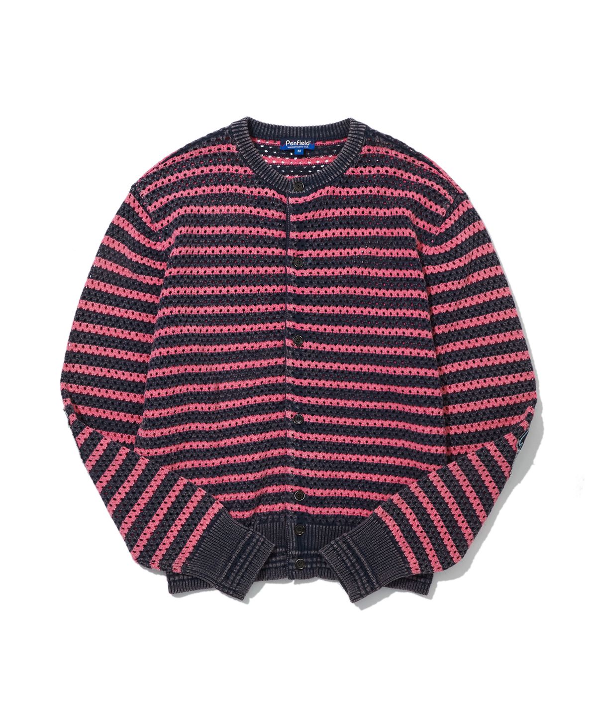 펜필드(PENFIELD) 워시드 스테이트 크루넥 가디건 챠콜_FS2NJ40U