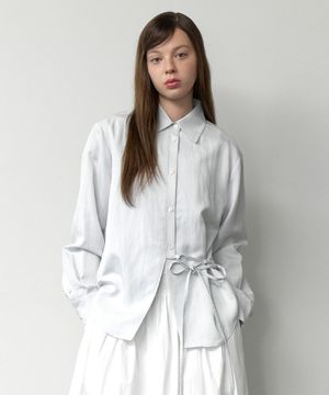 Veil waist strap shirt - baby blue