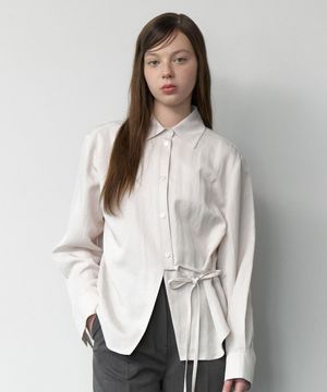 Veil waist strap shirt - baby pink