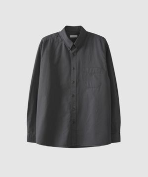 워시드 버튼다운 셔츠 - 차콜