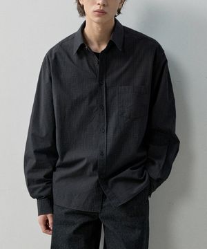 오버핏 모던 체크 셔츠