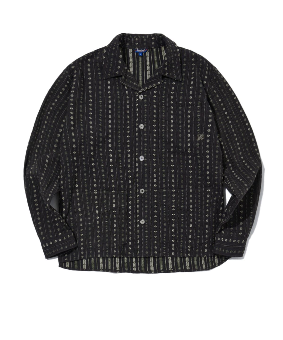 펜필드(PENFIELD) 구아야베라 오픈카라 린넨 셔츠 다크브라운_FS1WR01U