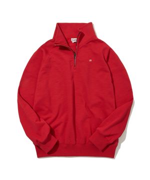 하프집업 페이디드 슬럽 롱슬리브 레드_FS2KJ60U