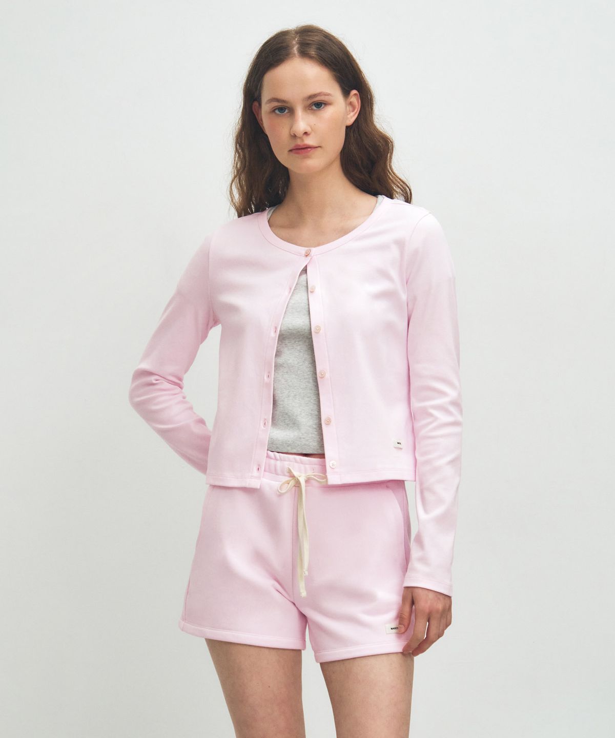 마리떼 프랑소와 저버(MARITHÉ + FRANҪOIS GIRBAUD) W BASIC COTTON CARDIGAN light pink