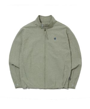 시어서커 해링턴 집업 셔츠 올리브_FS1WJ14U