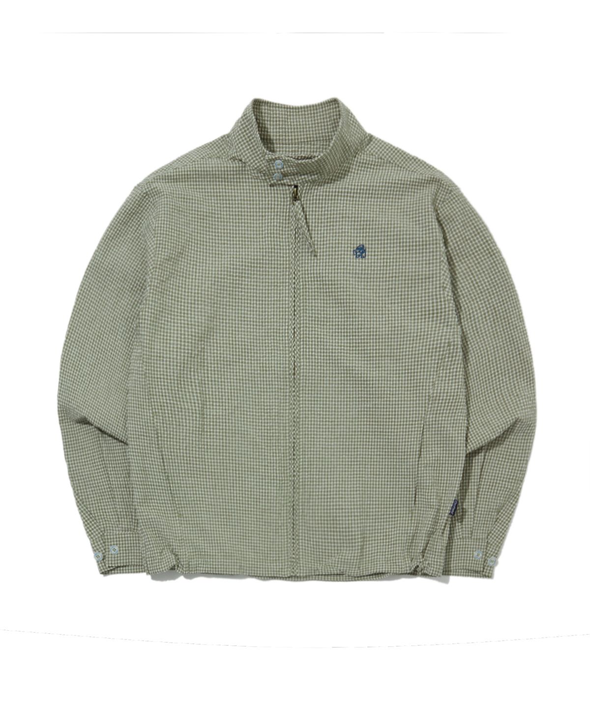 펜필드(PENFIELD) 시어서커 해링턴 집업 셔츠 올리브_FS1WJ14U
