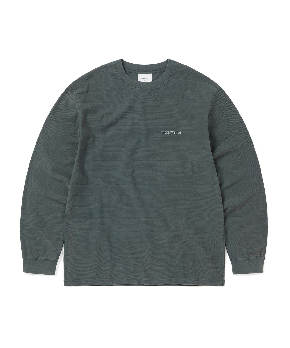 디스이즈네버댓(THISISNEVERTHAT) Border Jacquard L/S Tee Blue Green