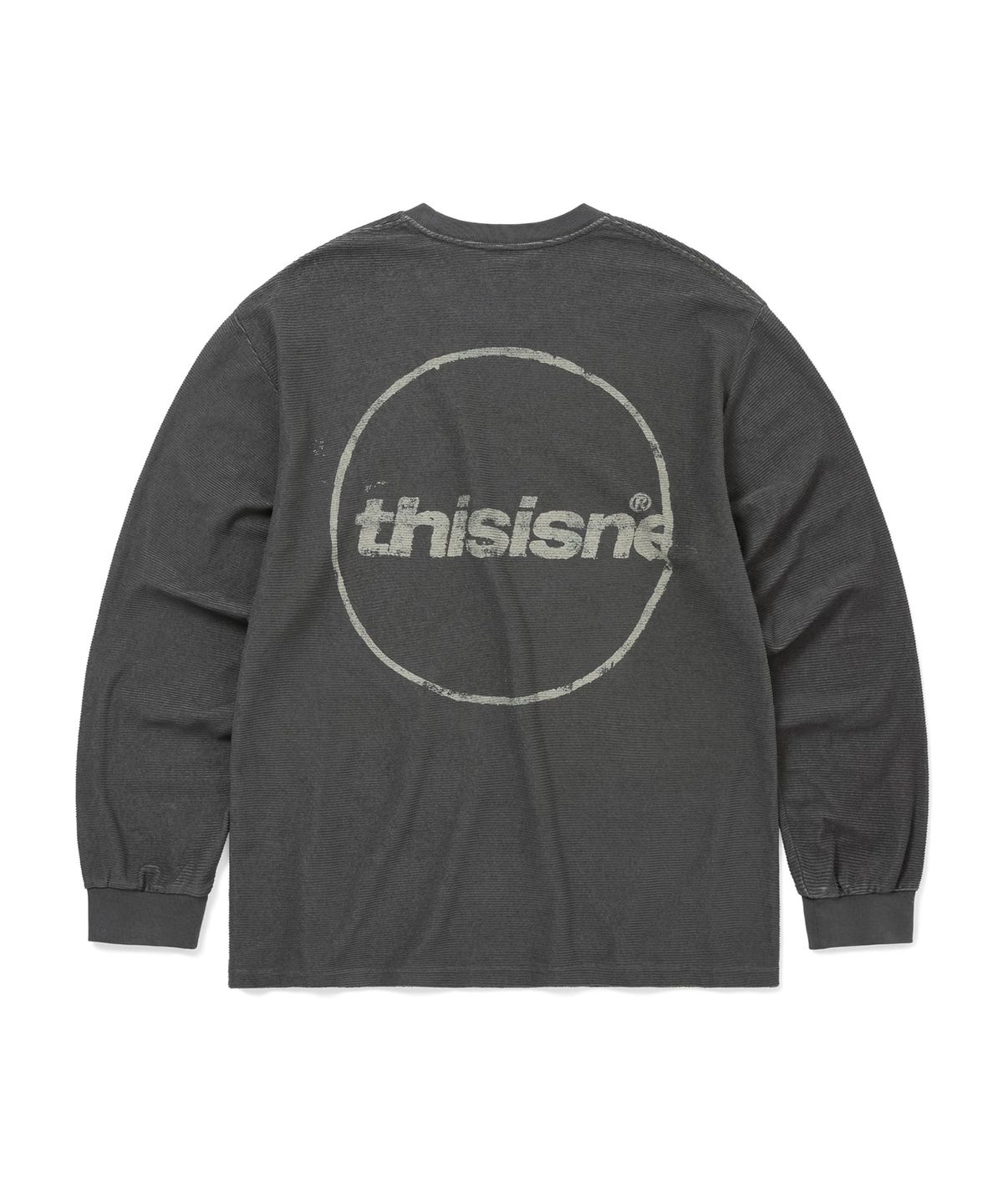 디스이즈네버댓(THISISNEVERTHAT) C-Logo Wale L/S Tee Charcoal