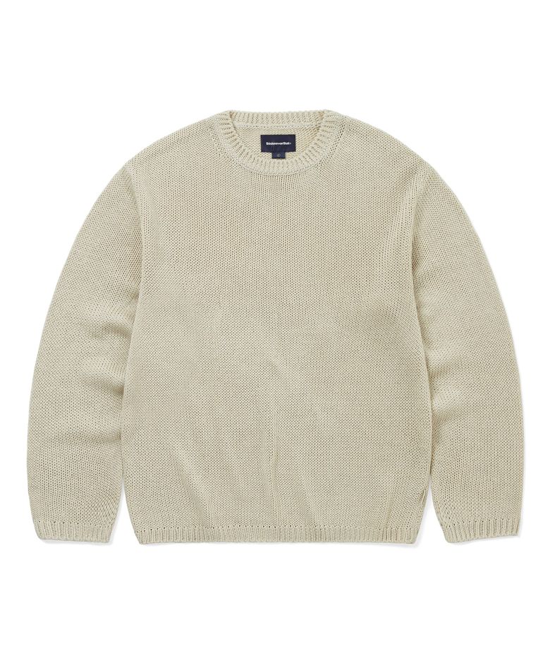 Loose Gauge Knit Crew Dusty Ivory
