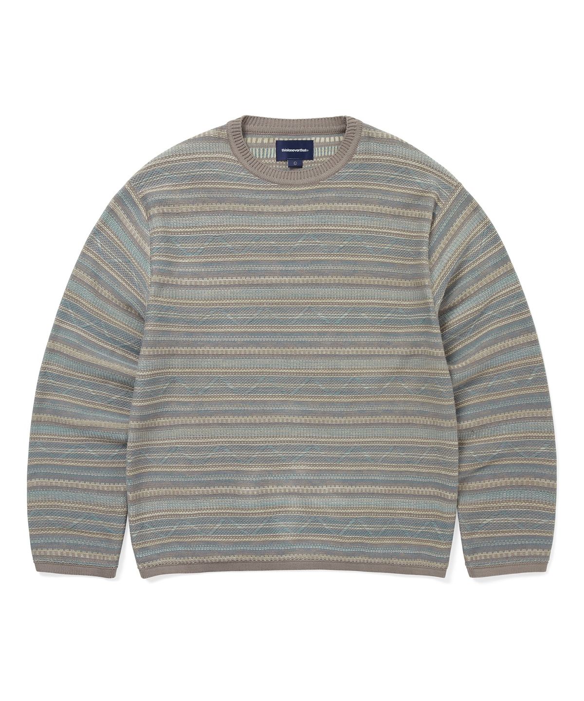 디스이즈네버댓(THISISNEVERTHAT) Pattern Knit Crew Slate