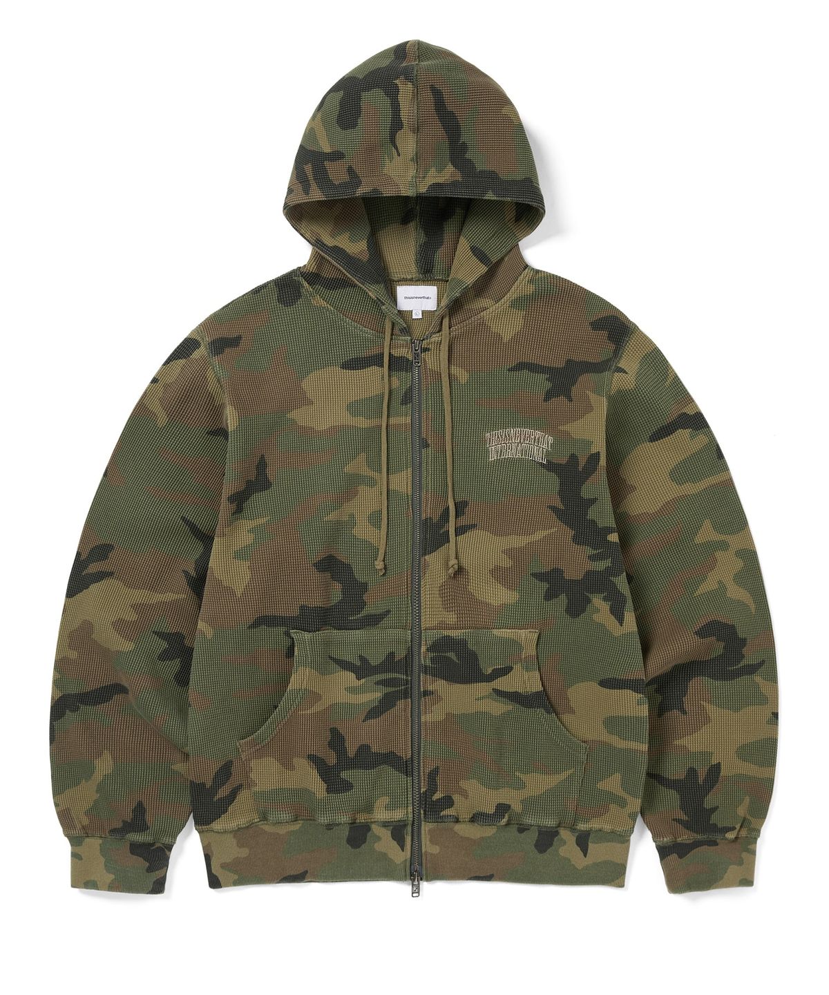 디스이즈네버댓(THISISNEVERTHAT) Camouflage Thermal Zip Up Hoodie Camo