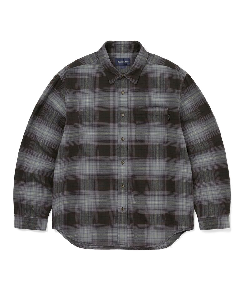 Flannel Check Shirt Off Black