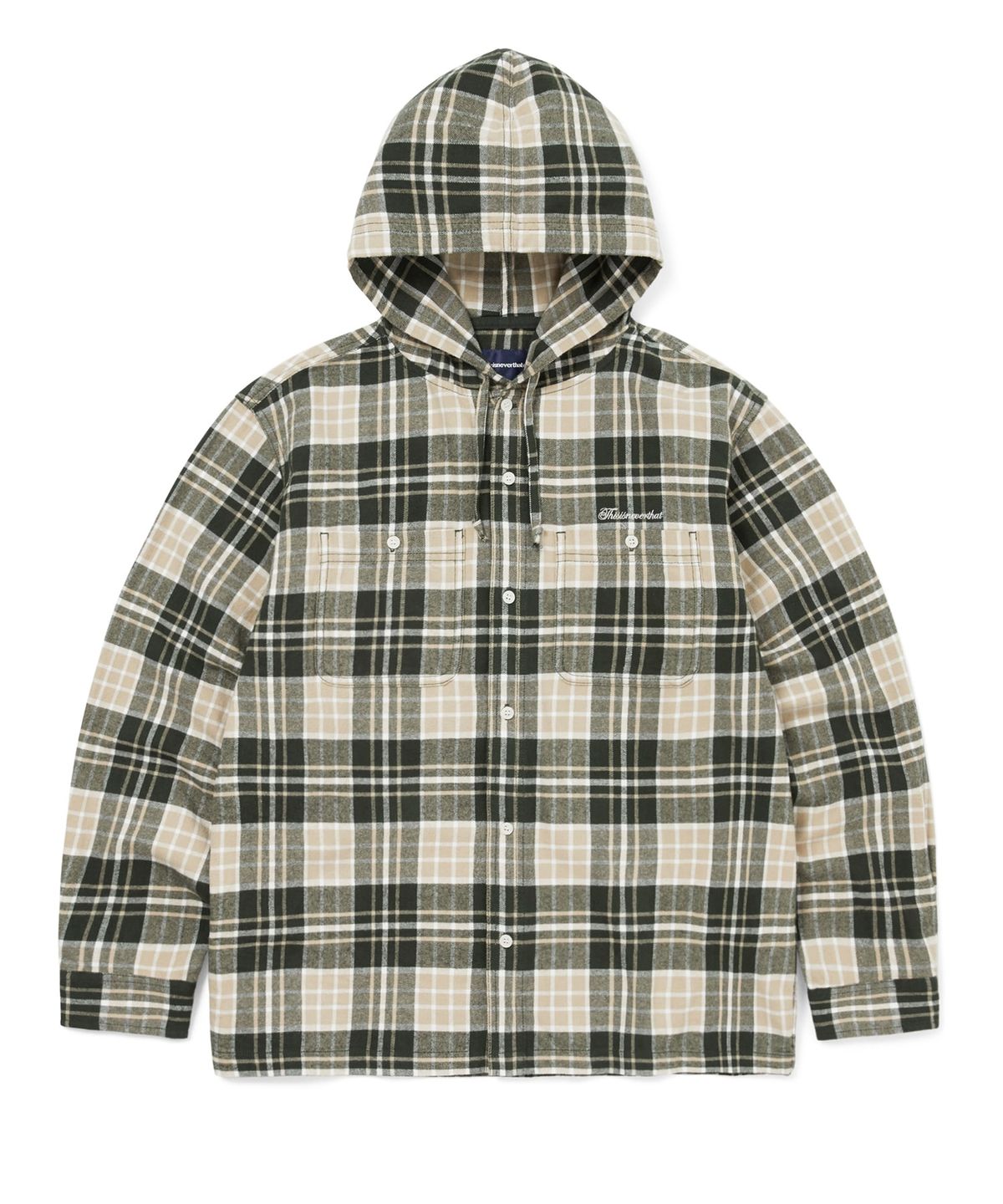 디스이즈네버댓(THISISNEVERTHAT) Flannel Hooded Check Shirt Green