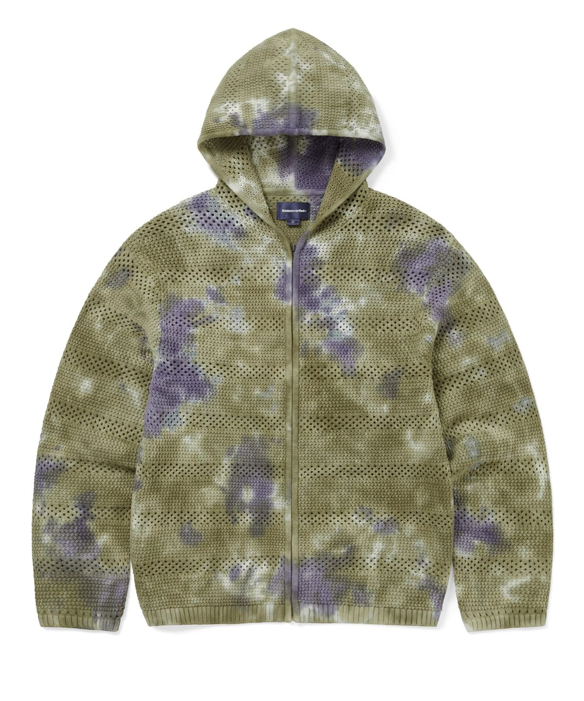 디스이즈네버댓(THISISNEVERTHAT) Crochet Knit Zip Hoodie Olive Green