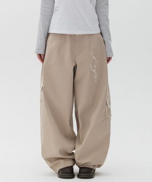 카고 와이드 코튼팬츠_베이지