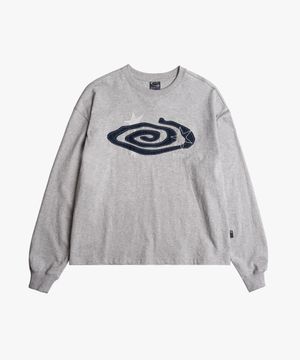 데님 아플리케 롱슬리브 티_Melange Gray : RADIANT172