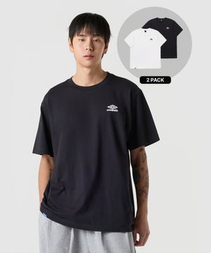 [온라인전용] 2PACK 반팔 티셔츠 화이트/블랙 UR111CRS20