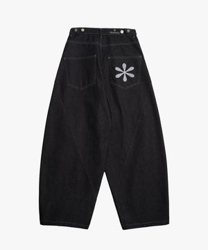 커브드 벌룬 데님 팬츠_Black : RADIANT170