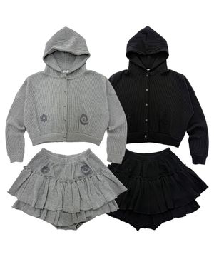 SET_패치 메들리 아플리케 와플 스웻 셋업 2Color