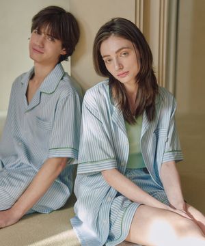 [2PACK] (uni) 클래식 에이바 반팔 파자마 셋업