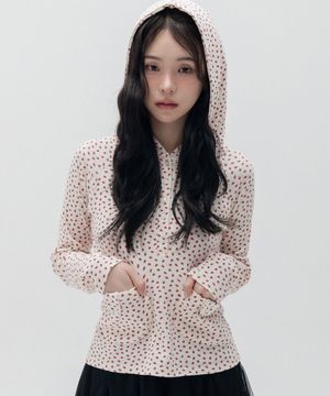 스트로베리 헨리넥 후드 롱슬리브_아이보리