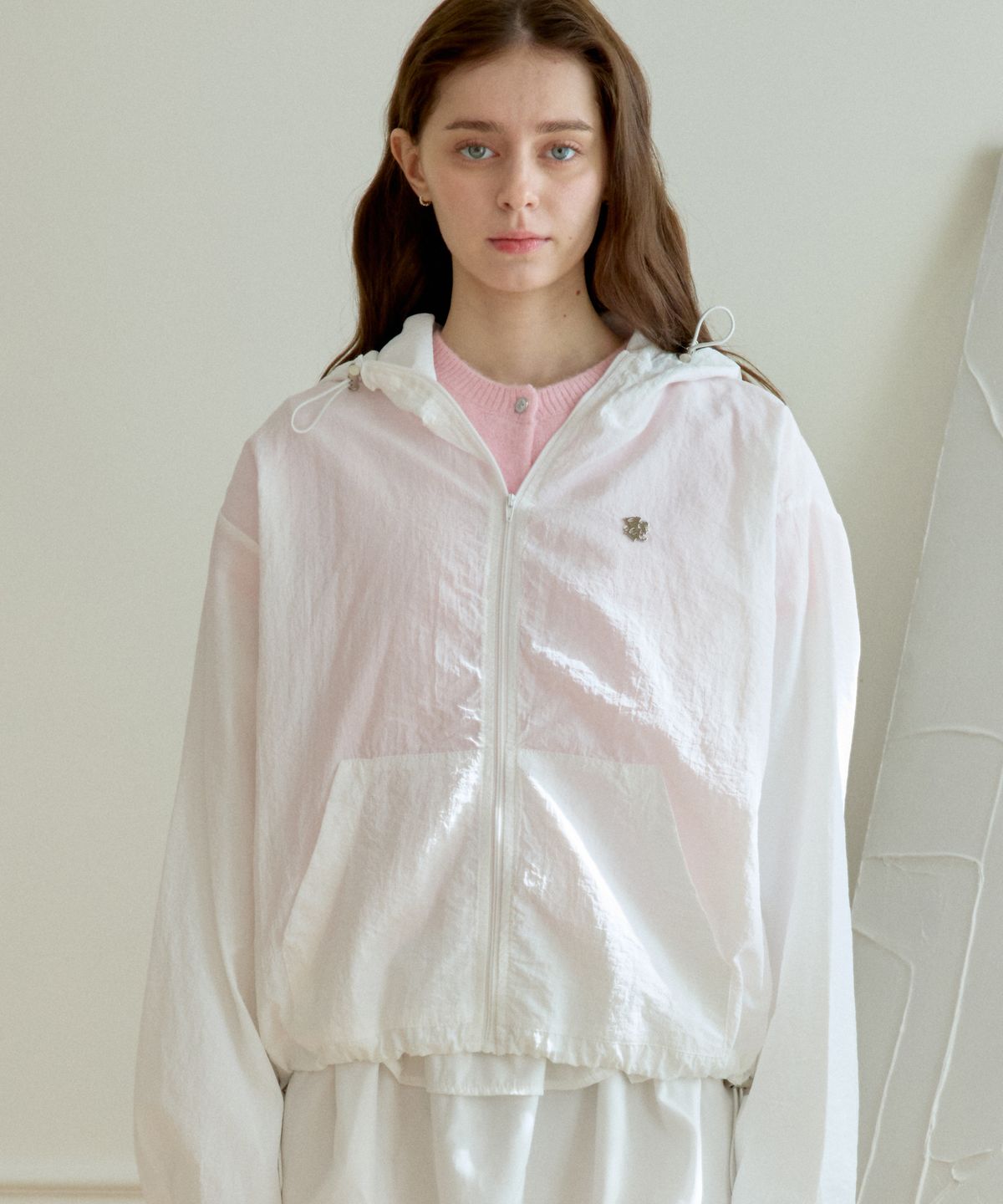 핑크파인애플(PINK PINEAPPLE) PICNIC HOOD CAP WINDBREAKER_WHITE