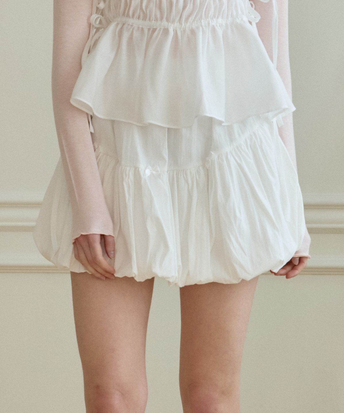 핑크파인애플(PINK PINEAPPLE) SUGAR CANDY PUMPKIN SKIRT_WHITE