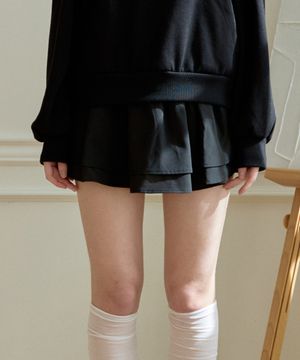 SIMPLE TIERED SKIRT_BLACK