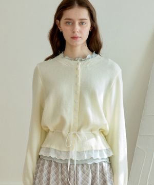 BLOOMING LACE KNIT CARDIGAN_IVORY