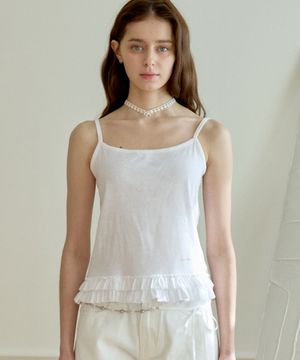 SIMPLE FRILL TIERED TOP_WHITE