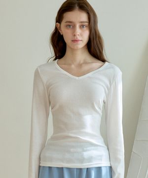 TENDER SHIRRING T-SHIRT_WHITE