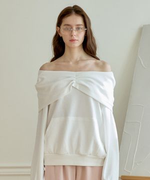 BUD TWO-WAY HOOD SWEATSHIRT_WHITE