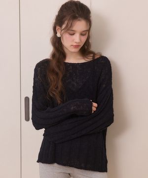 Soft bloom cable knit - navy